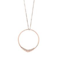 Michael Kors White Crystal Pendant Necklace Rose Gold 202//202